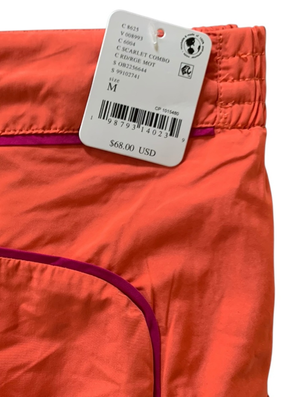 Free People Movement Neon Coral Trail / Hiking Nylon Board Shorts NWT Medium - Picture 9 of 10